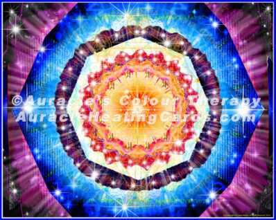 The Shield of Archangel Michael - 8 inch x 10 inch, Laminated Auracle Chakra Healing Card Mandala