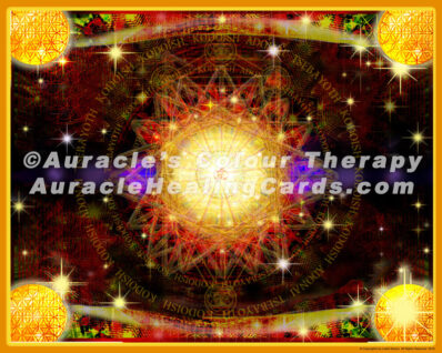 Solar Plexus Chakra - 8 inch x 10 inch, Laminated Auracle Chakra Healing Card Mandala