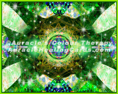 Heart Chakra - 8 inch x 10 inch, Laminated Auracle Chakra Healing Card Mandala