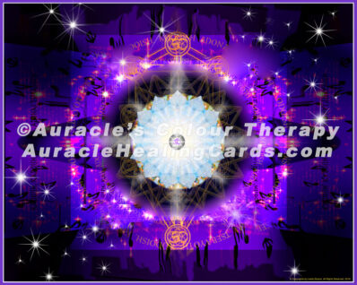 Crown Chakra - 8 inch x 10 inch, Laminated Auracle Chakra Healing Card Mandala