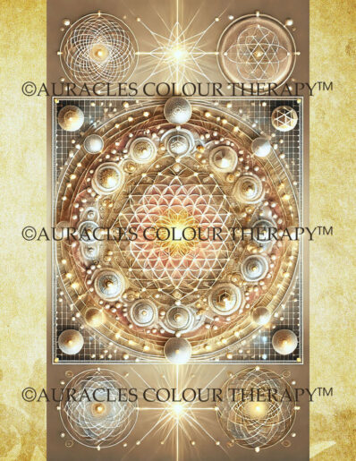 Cosmic Alchemy: Atomic Symphony of Sacred Purification - 8 inch x 10 inch, Laminated